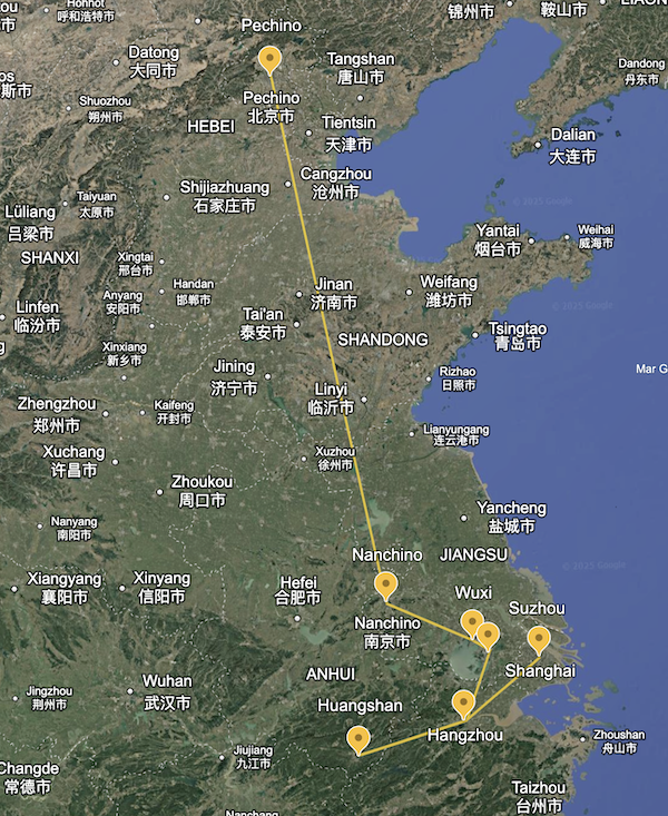 CINA MAPPA itinerario perfetto per scoprire la Cina orientale