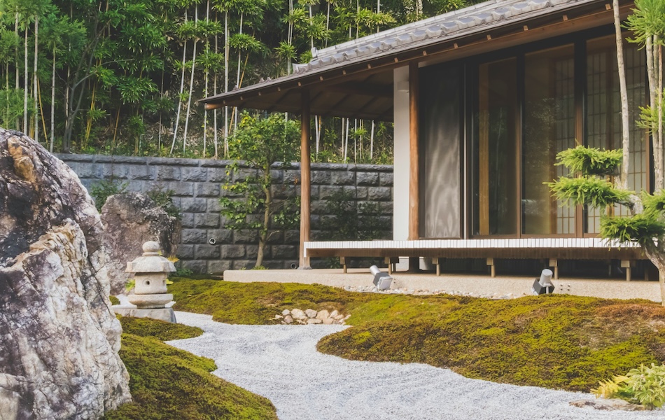 giardino ryokan Il giardino di un ryokan giapponese